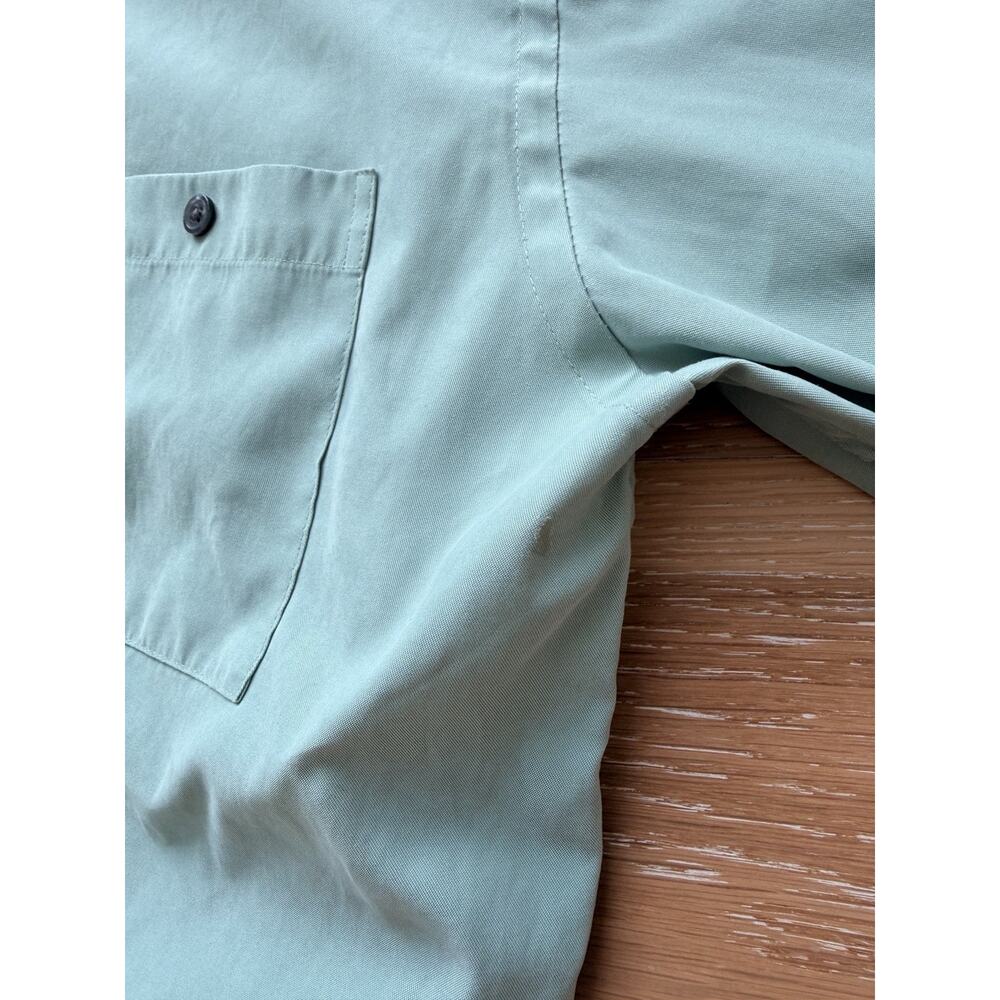 Vintage Brandini Women’s Small Mint Green Button Front Blouse Long Sleeve - Picture 6 of 9